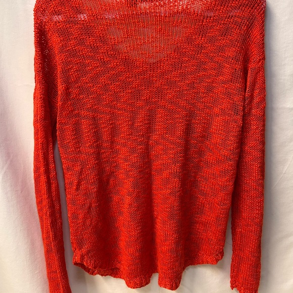 RDI Burnt Orange Sheer V-Neck Sweater Large - Picture 5 of 8